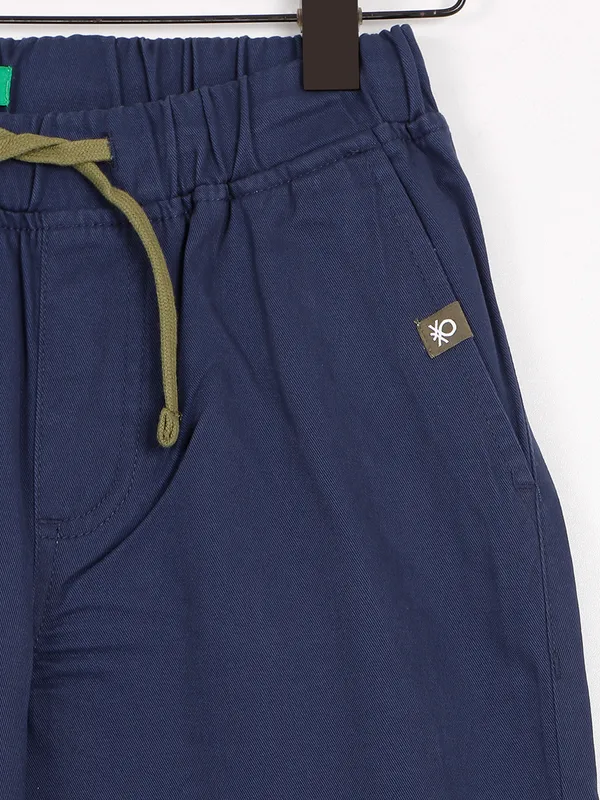 UCB navy cotton solid cargo pant