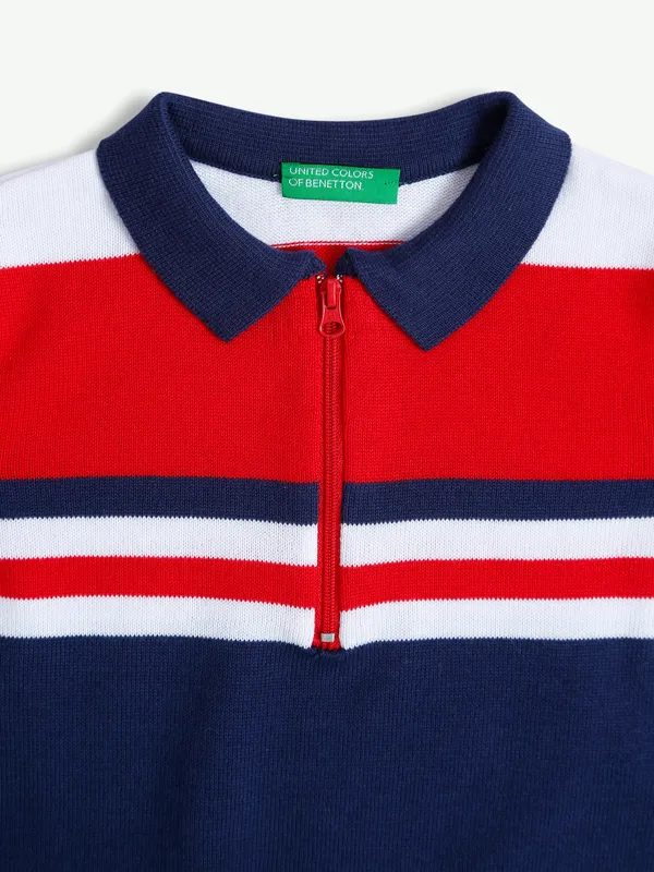 UCB navy knitted color block t shirt