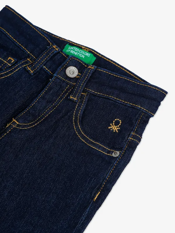 UCB navy solid slim fit jeans