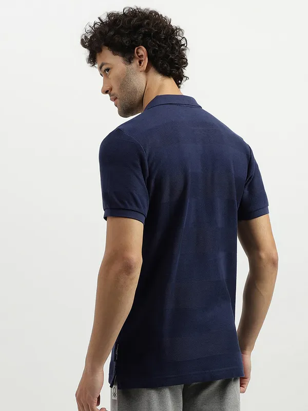 UCB navy stripe polo t shirt