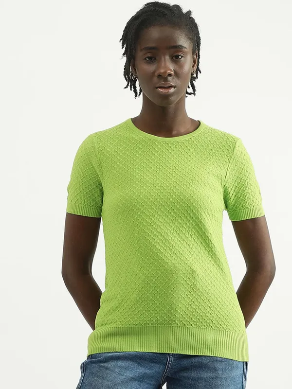 UCB neon green casual kniited t shirt