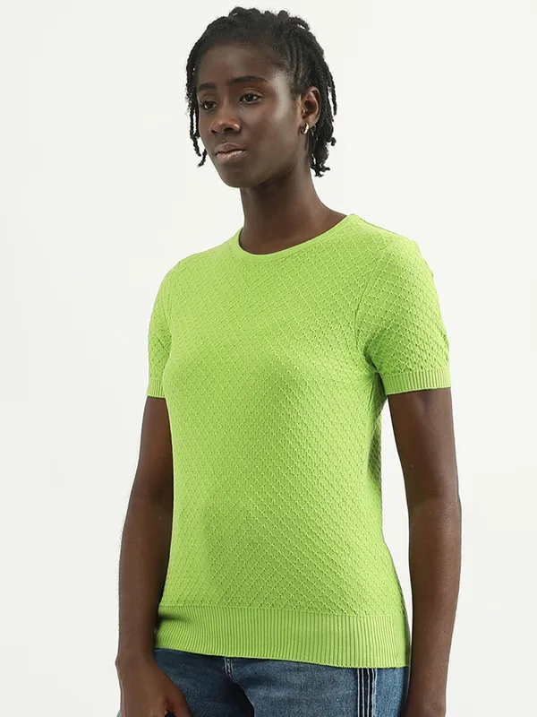 UCB neon green casual kniited t shirt