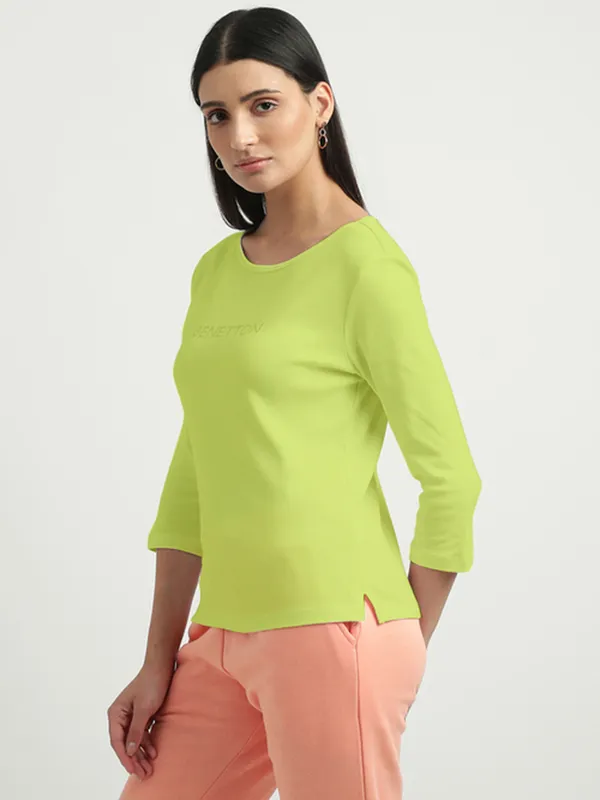 UCB neon green cotton casual t shirt