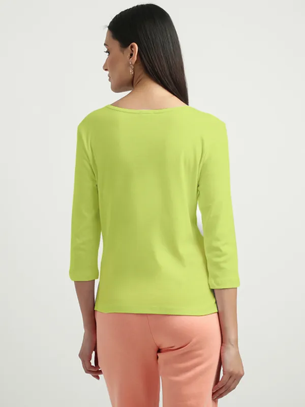 UCB neon green cotton casual t shirt