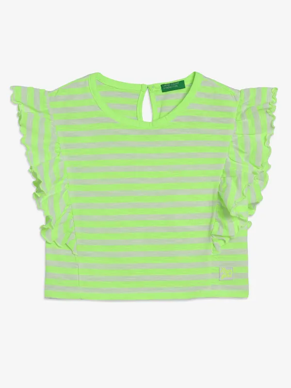 UCB neon green cotton stripe top