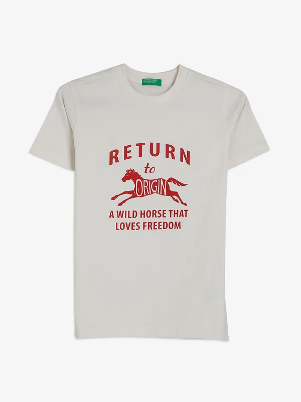 UCB newest white printed t-shirt