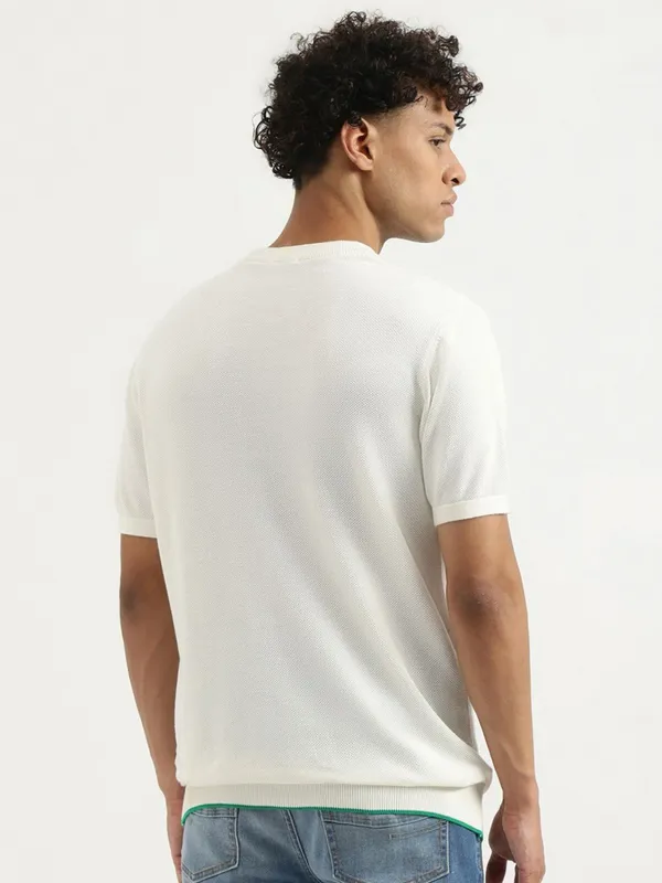 UCB off white knitted cotton t-shirt