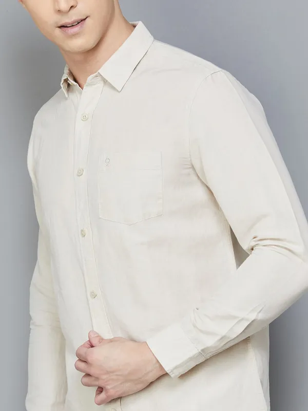 UCB off white plain formal shirt