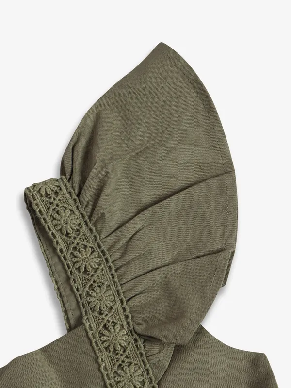 UCB olive cotton plain frock