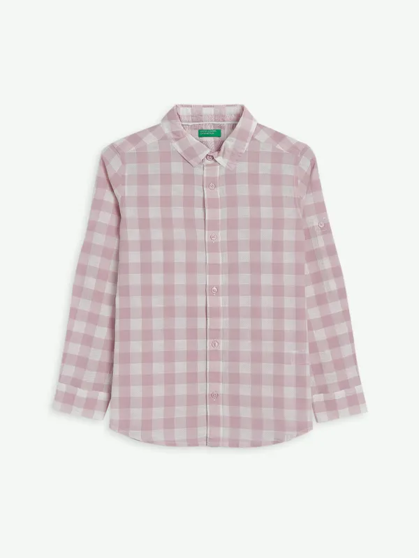 UCB onion pink checks cotton shirt