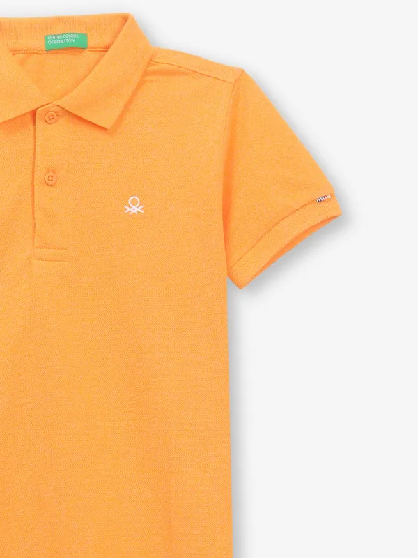 UCB orange plain cotton silk t-shirt