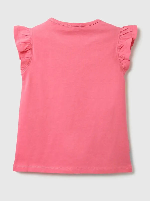 UCB pink cotton top in printed