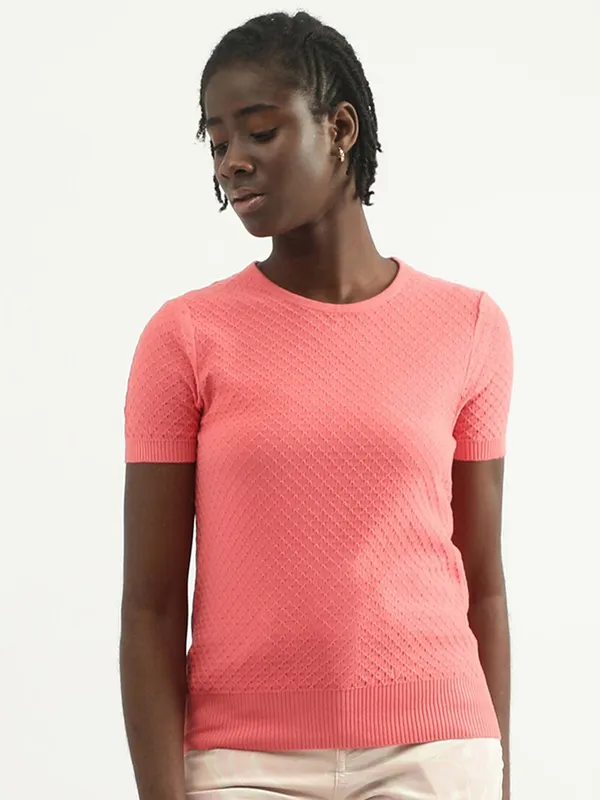 UCB pink knitted casual t shirt