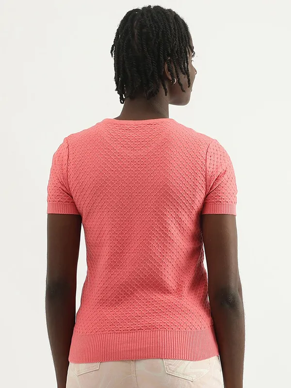UCB pink knitted casual t shirt
