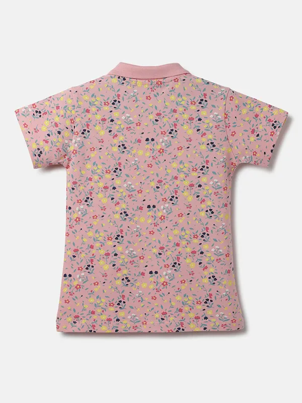 UCB pink printed cotton t shirt