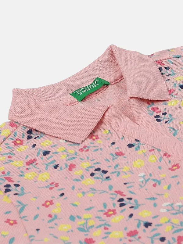 UCB pink printed cotton t shirt