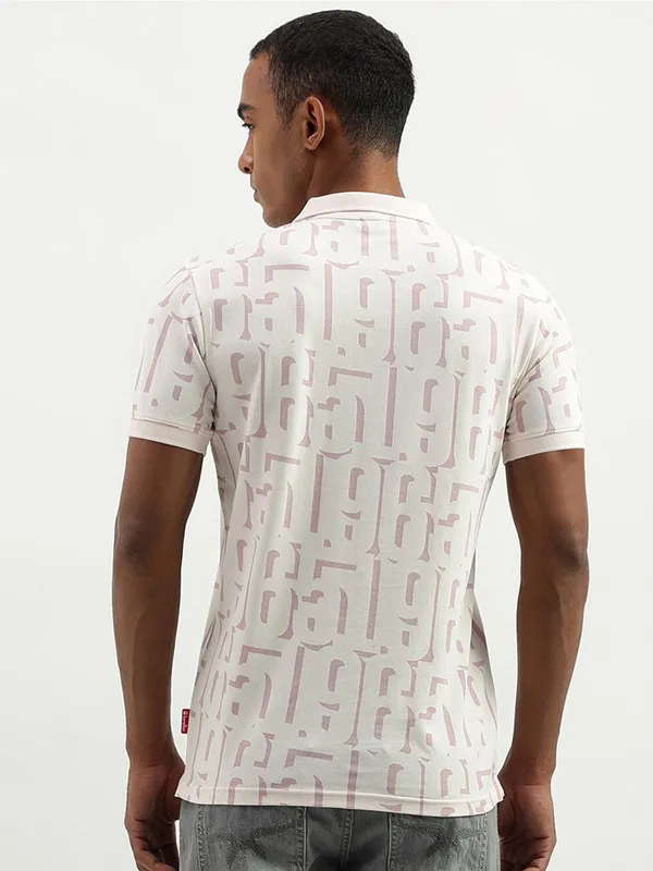 UCB pink printed polo cotton t shirt