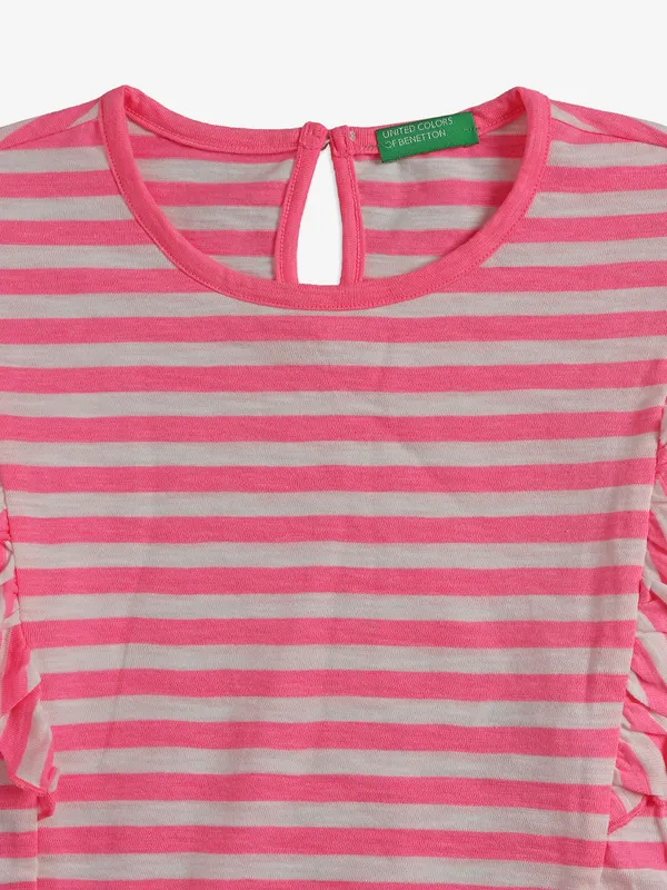 UCB pink stripe cotton crop top