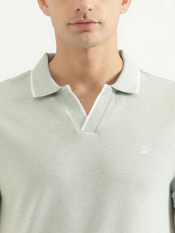 UCB pista green plain cotton t-shirt