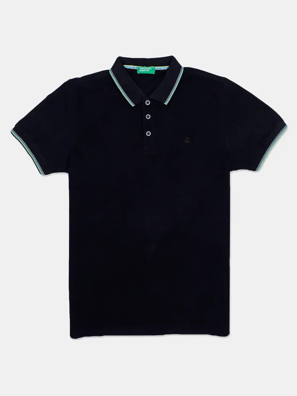 UCB plain black cotton casual t shirt