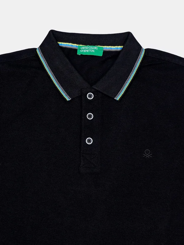 UCB plain black cotton casual t shirt