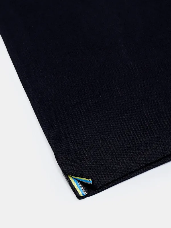 UCB plain black cotton casual t shirt
