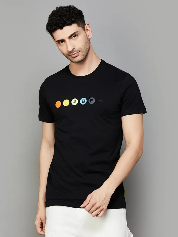 UCB plain black cotton slim fit t-shirt