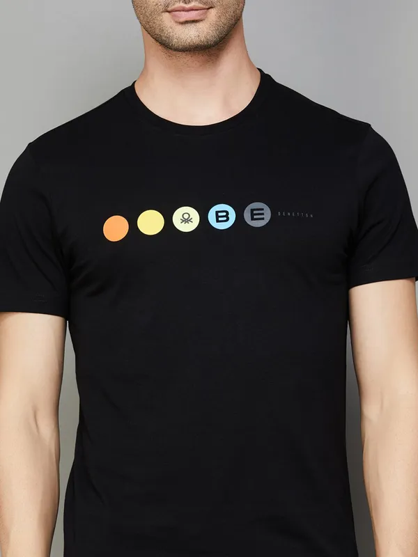 UCB plain black cotton slim fit t-shirt