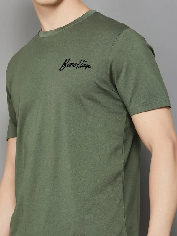 UCB plain dark olive green t-shirt