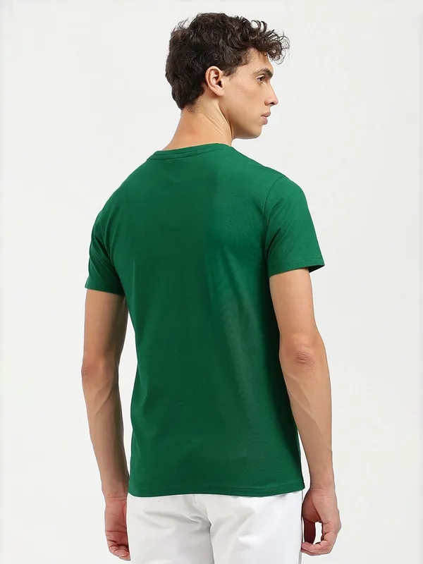 UCB plain green cotton slim fit t-shirt