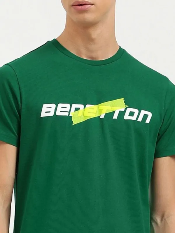UCB plain green cotton slim fit t-shirt