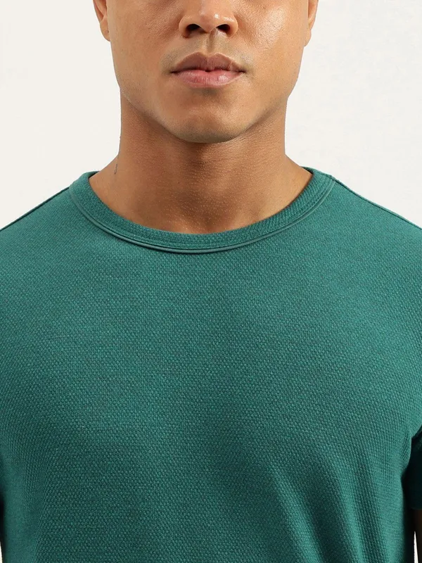 UCB plain green cotton t-shirt with cutaway collar