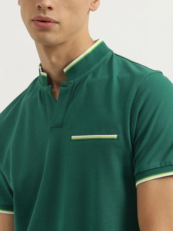 UCB plain green t-shirt in cotton fabric