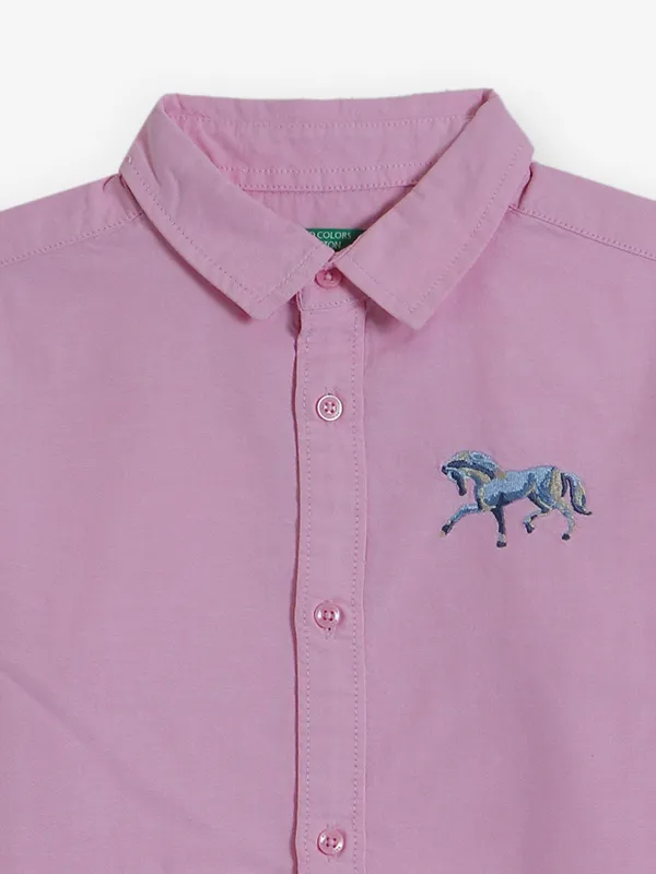 UCB plain pink cotton shirt