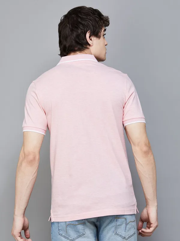 UCB plain pink cotton t-shirt for casual wear
