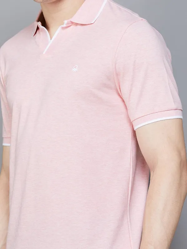 UCB plain pink cotton t-shirt for casual wear