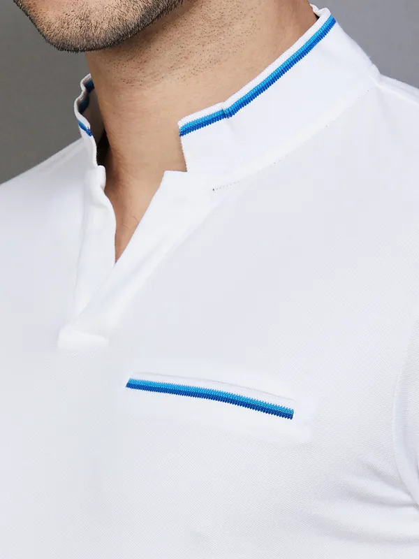 UCB plain white cotton slim fit t-shirt
