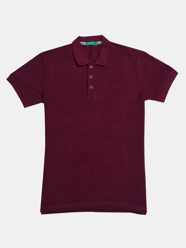 UCB plain maroon cotton t shirt