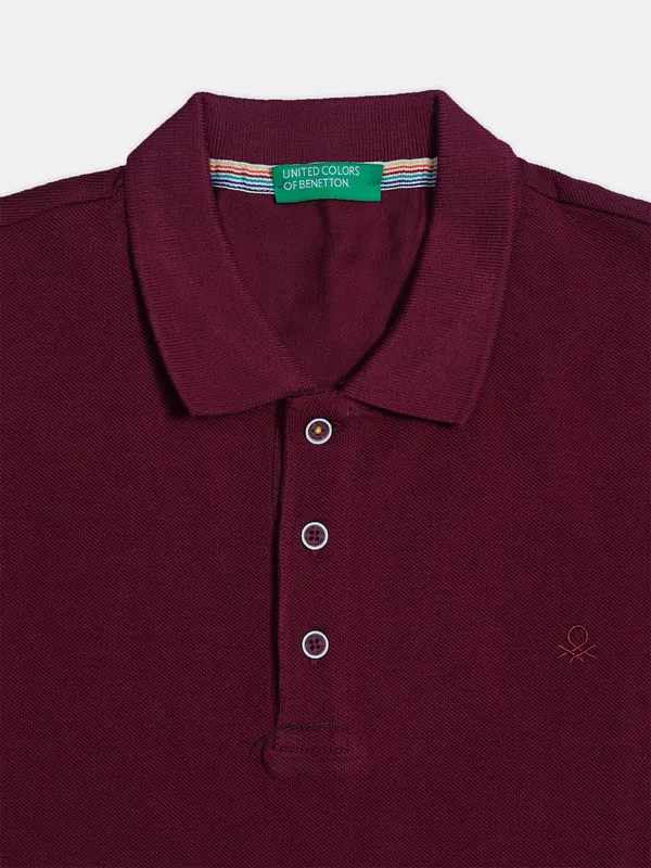 UCB plain maroon cotton t shirt