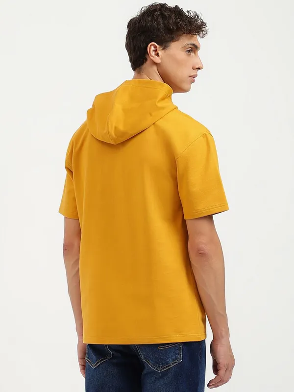 UCB plain yellow cotton hoodie t-shirt