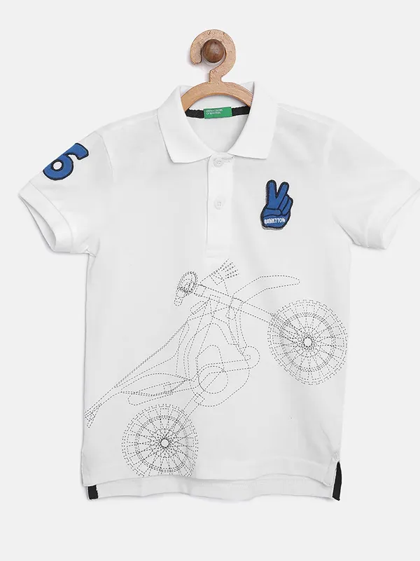 UCB presented white printed t-shirt