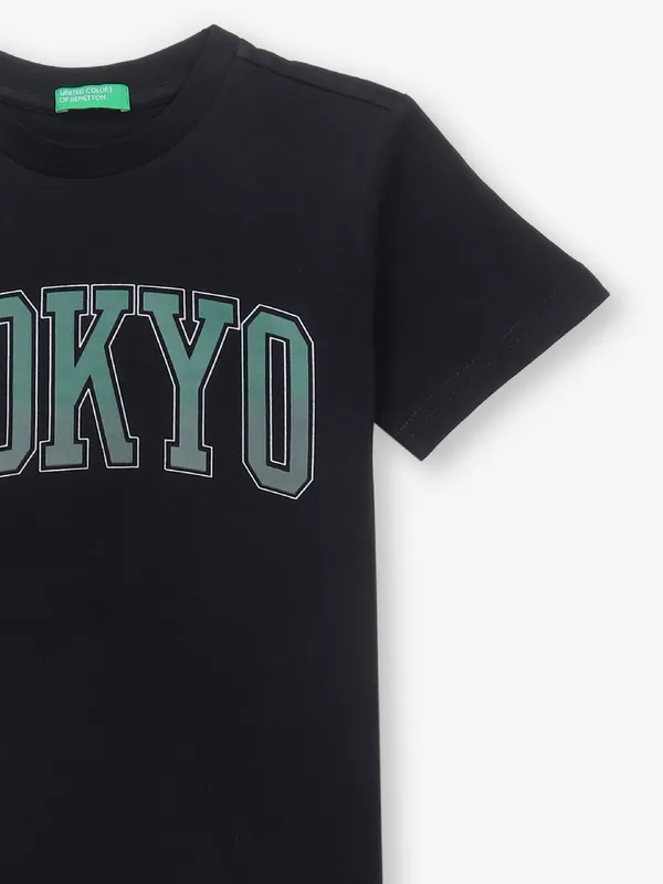 UCB printed balck cotton t-shirt