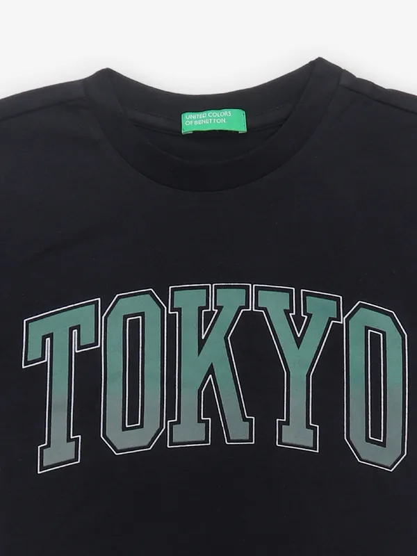 UCB printed balck cotton t-shirt