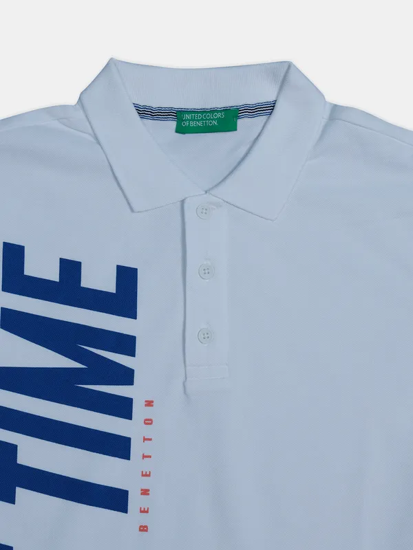 UCB printed casual cotton white t shirt