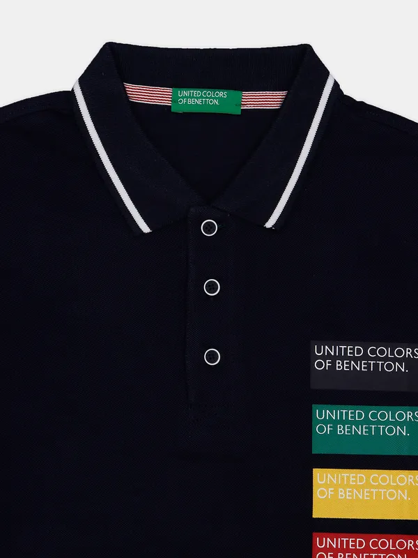 UCB printed cotton navy men t shirt