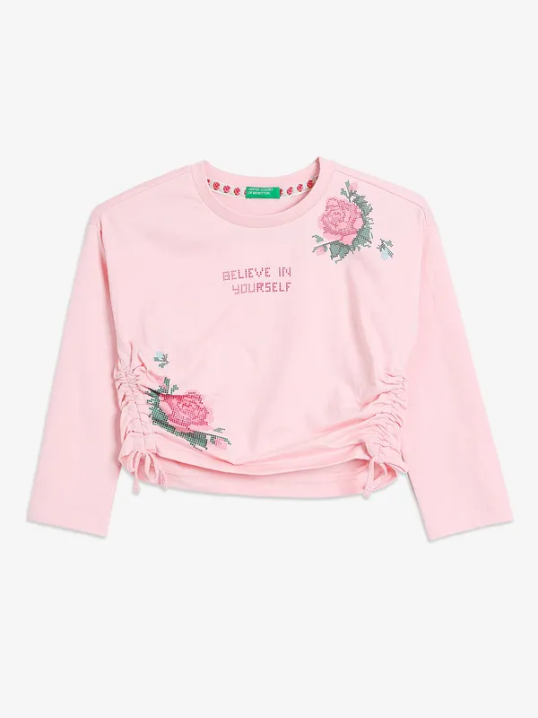 UCB printed cotton pink crop top