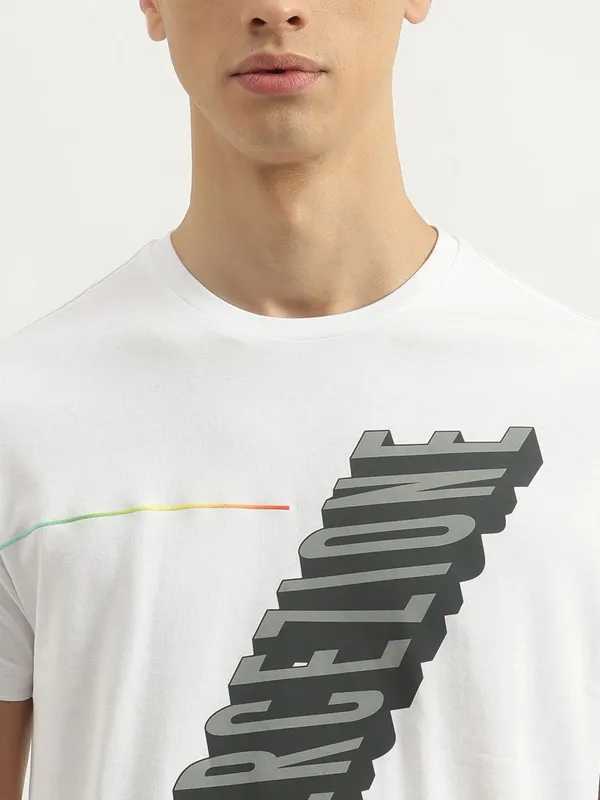 UCB printed cotton slim fit t-shirt for men