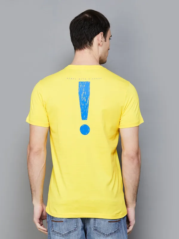 UCB printed cotton yellow t-shirt