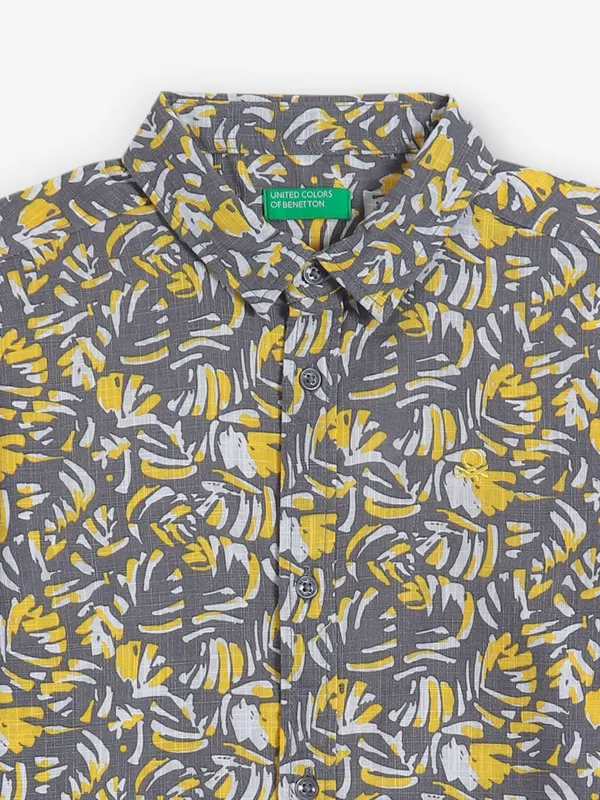 UCB printed grey cotton shirt