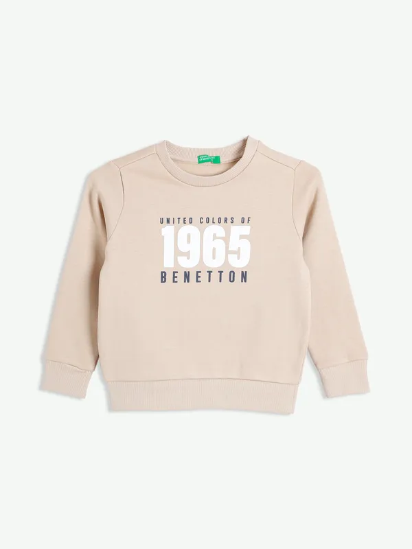 UCB printed knitted t shirt in beige
